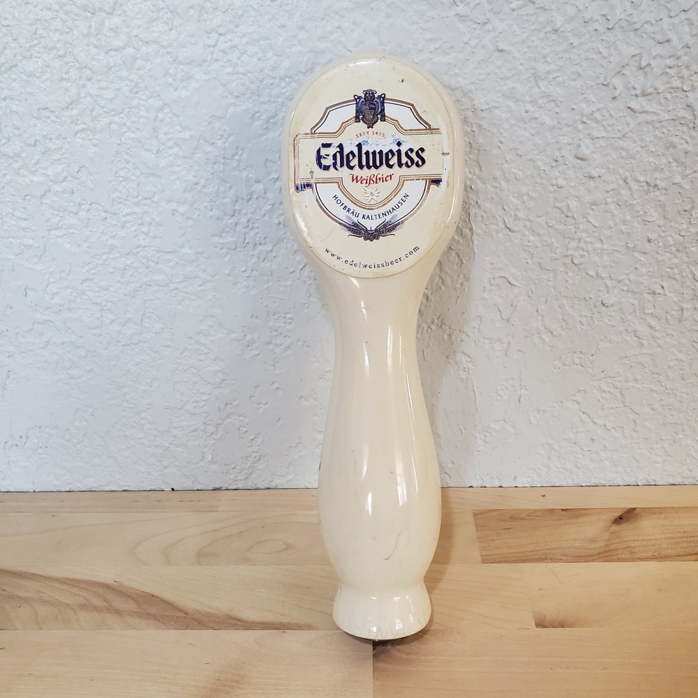 VTG Edelweiss Weissbier Beer Tap Handle Hofbrau Kaltenhausen Austrian Porcelain